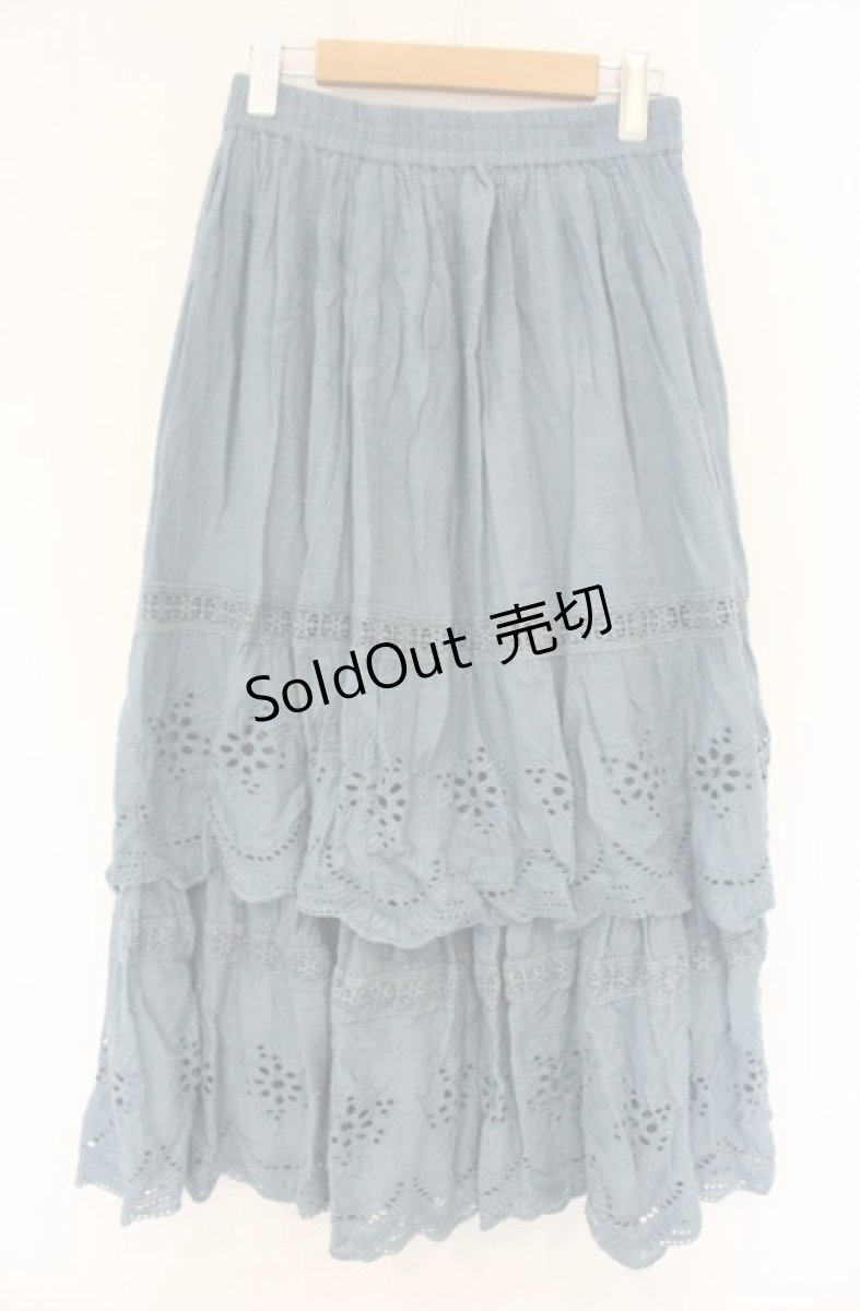 画像1: axes femme NOSTALGIE / レースティアードスカート M ブルー O-26-08-30-086-AX-SK-OW-ZT791 (1)