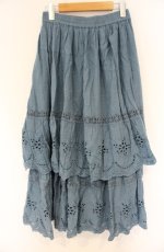 画像2: axes femme NOSTALGIE / レースティアードスカート M ブルー O-26-08-30-086-AX-SK-OW-OS (2)