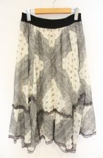 画像1: axes femme / バンダナ柄シフォンスカート M キナリ O-26-08-30-095-AX-SK-OW-OS (1)