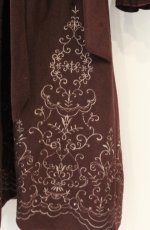 画像2: axes femme / パネル刺繍Ａラインコート L ワイン O-26-08-30-021-AX-CO-OW-OS (2)