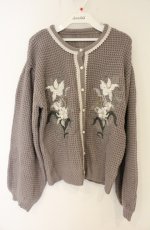 画像1: axes femme / アールヌーヴォー刺繍カーデ M グレー O-26-08-30-034-AX-TO-OW-OS (1)