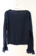 画像2: axes femme / ビジューＶネックショートカーディガン M ネイビー O-26-08-30-038-AX-TO-OW-OS (2)