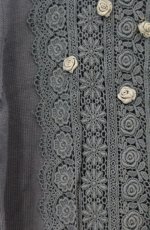 画像2: axes femme / レース＆ローズニットカーディガン M サックス O-26-08-30-039-AX-TO-OW-OS (2)