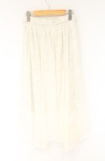 画像4: axes femme / チュール×レースイレヘムスカート M キナリ O-26-08-31-044-AX-SK-OW-OS (4)