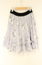 画像1: axes femme / 薔薇柄プリーツフリルスカート M ラベンダー O-26-08-31-045-AX-SK-OW-OS (1)
