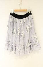 画像2: axes femme / 薔薇柄プリーツフリルスカート M ラベンダー O-26-08-31-045-AX-SK-OW-OS (2)