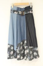 画像1: axes femme / パッチワークスカート M ブルー O-26-08-31-049-AX-SK-OW-OS (1)