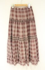 画像1: axes femme NOSTALGIE / シアーチェックロングスカート M ピンク O-26-08-31-050-AX-SK-OW-OS (1)