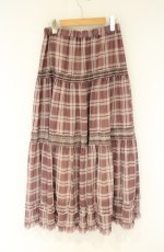 画像2: axes femme NOSTALGIE / シアーチェックロングスカート M ピンク O-26-08-31-050-AX-SK-OW-OS (2)