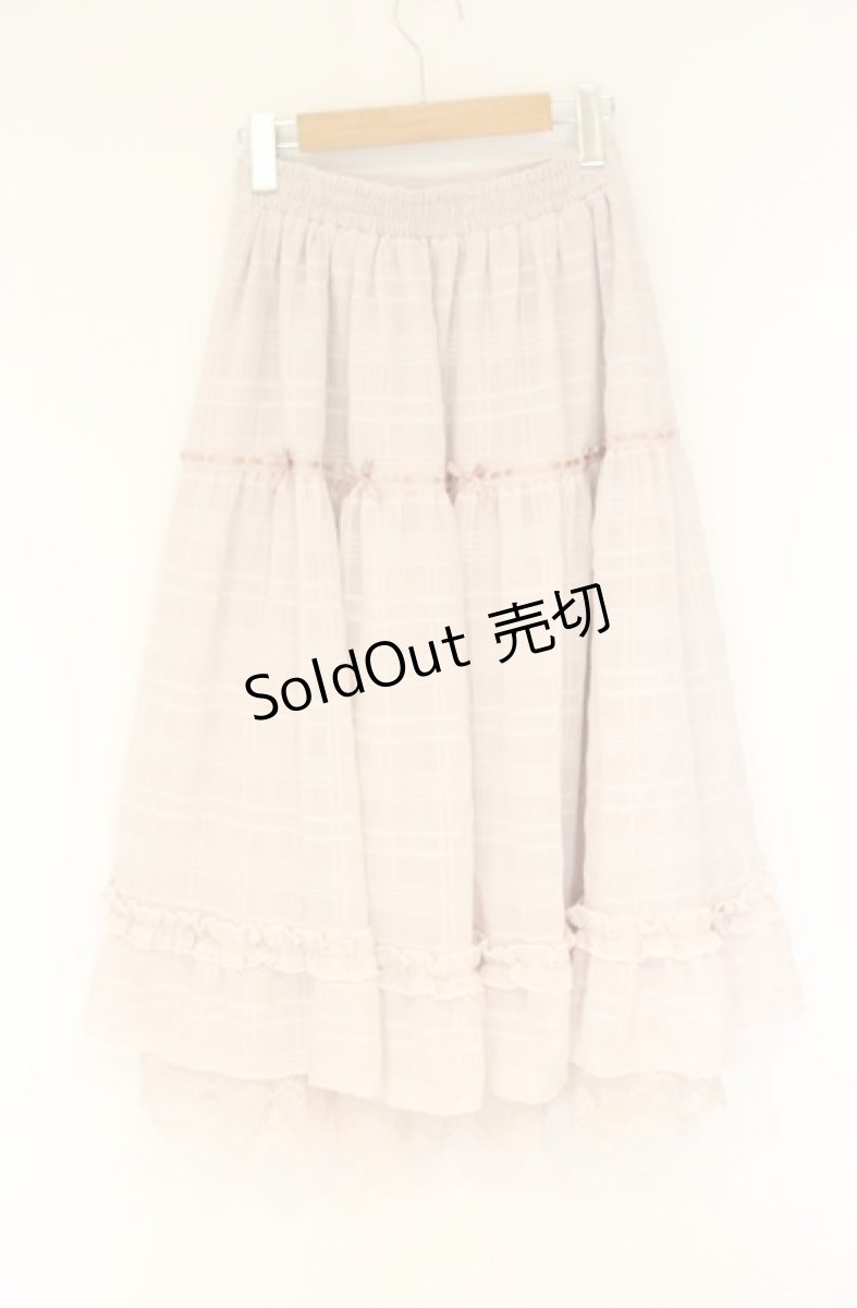 画像2: axes femme POETIQUE / シアーチェックティアードスカート M ピンク O-26-08-31-051-AX-SK-OW-ZT0918U (2)