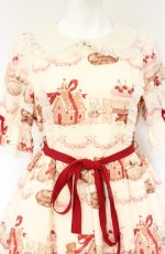 画像2: axes femme kawaii / お菓子の家柄ワンピース M キナリ O-26-08-31-005-AX-BL-OW-OS (2)