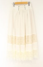 画像1: axes femme / 前レースアップスカート M キナリ O-26-08-31-056-AX-SK-OW-OS (1)
