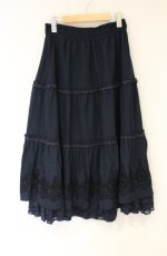 画像1: axes femme / 裾プリントロングスカート M ネイビー O-26-08-31-057-AX-SK-OW-OS (1)