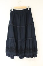 画像4: axes femme / 裾プリントロングスカート M ネイビー O-26-08-31-057-AX-SK-OW-OS (4)