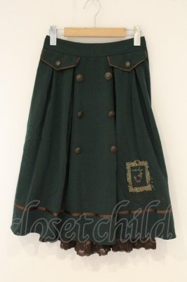 Preview of 薔薇×額縁刺繍ミドルスカート M グリーン