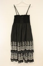 画像1: axes femme / 段々刺繍2WAYロングスカート M クロ O-26-08-31-1039-AX-SK-OW-OS (1)