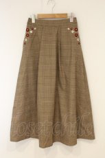 画像1: axes femme / 花刺繍チェックスカート M ベージュ O-26-08-31-1040-AX-SK-OW-OS (1)