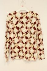 画像3: PINK HOUSE / 薔薇チェッカー柄長袖Tシャツ  オフシロ×アカ O-26-08-31-1050-LO-TS-IG-OS (3)