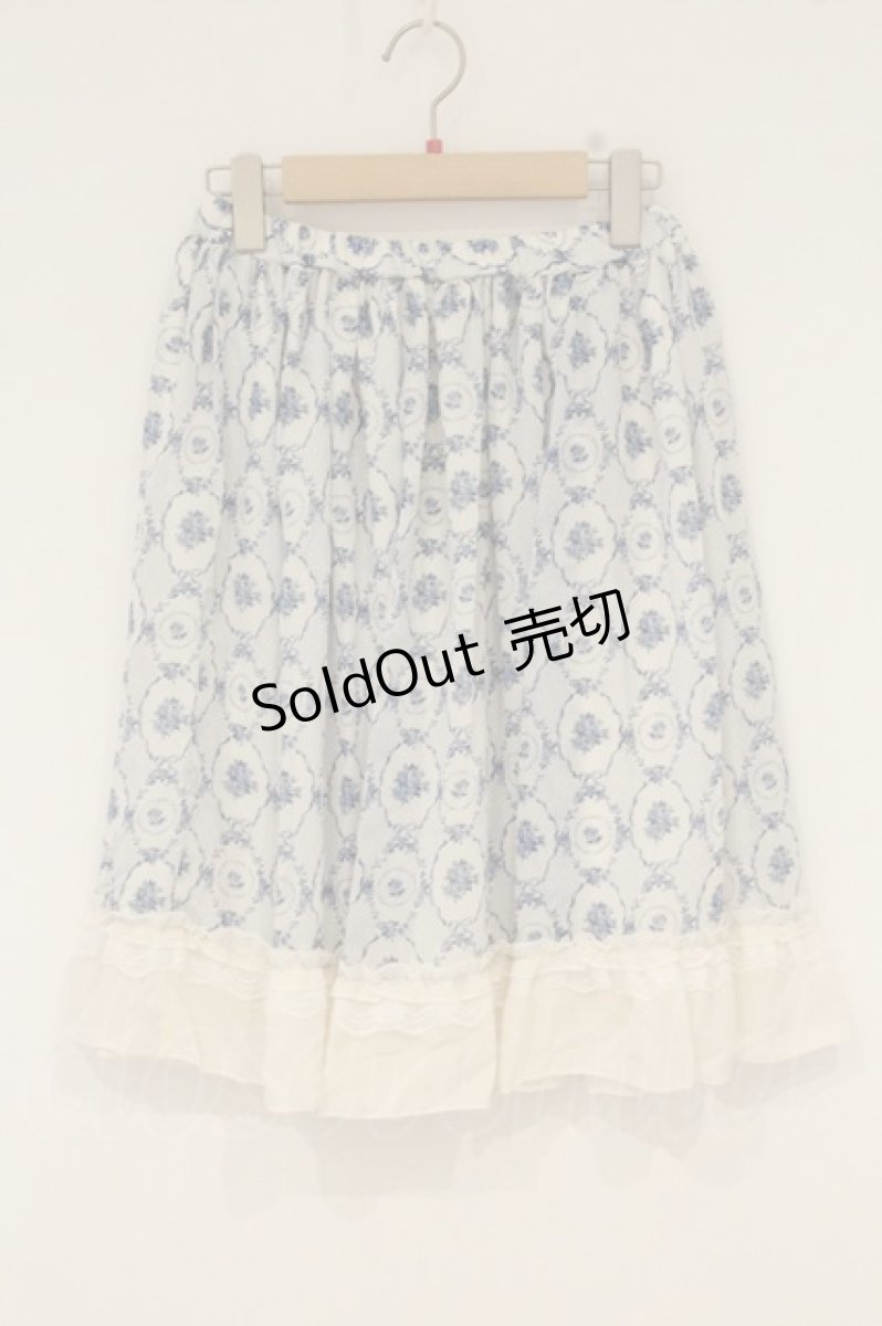 画像1: axes femme / 花柄スカート M ブルー O-26-08-31-1007-AX-SK-OW-OS (1)