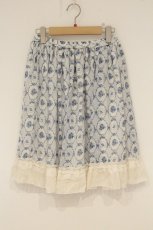 画像1: axes femme / 花柄スカート M ブルー O-26-08-31-1007-AX-SK-OW-OS (1)