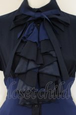 画像2: ATELIER BOZ / ラルフェイ半袖ワンピース  ブルー×ブラック O-26-08-31-1065-EL-OP-IG-OS (2)