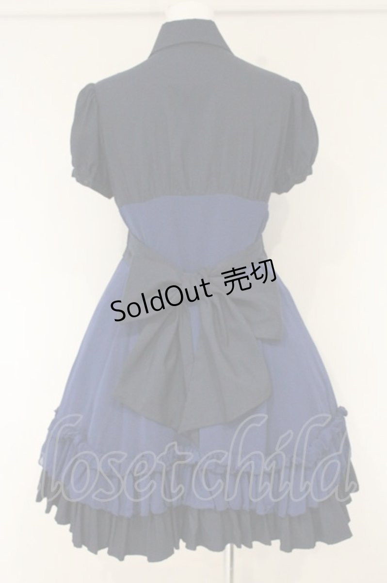画像5: ATELIER BOZ / ラルフェイ半袖ワンピース  ブルー×ブラック O-26-08-31-1065-EL-OP-IG-OS (5)