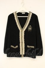 画像1: axes femme / エンブレム刺繍使いカーディガン M クロ O-26-08-31-1016-AX-TO-OW-OS (1)