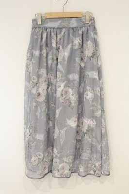 Preview of 花柄シアージャカードスカート F グレー