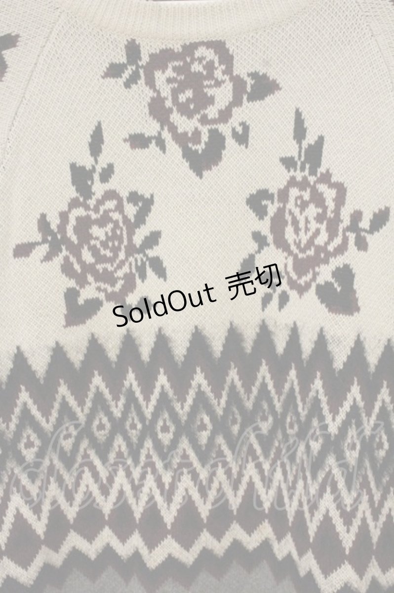 画像2: axes femme NOSTALGIE / バラジャガードレース襟ニット M ワイン O-26-08-31-1021-AX-TO-OW-OS (2)