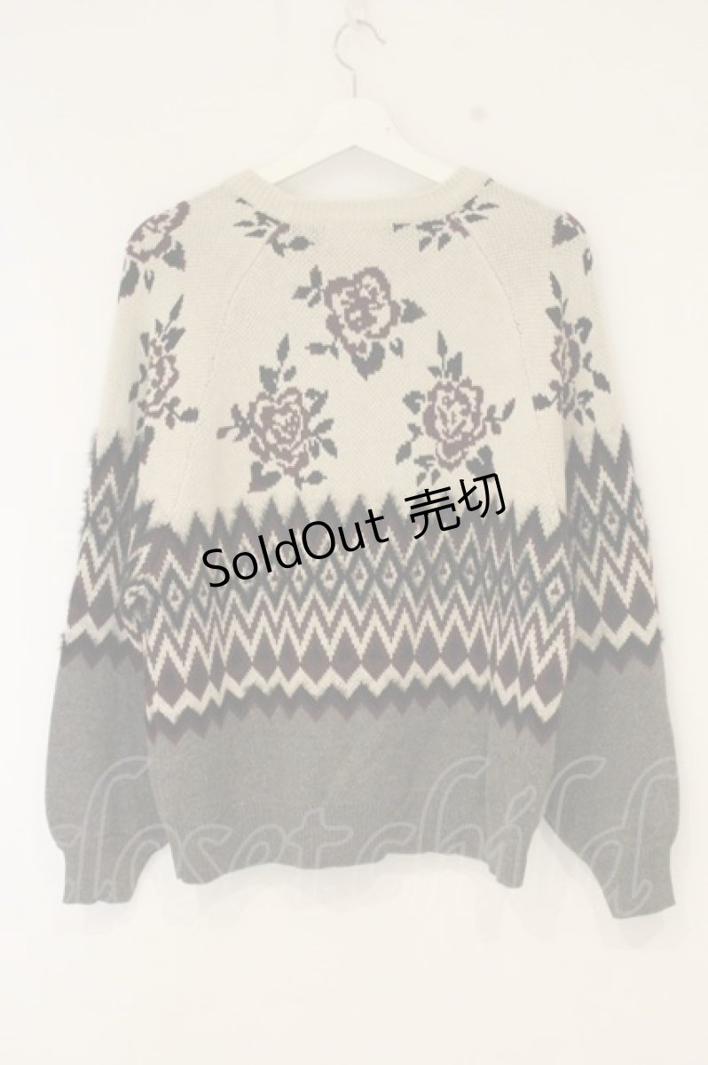 画像3: axes femme NOSTALGIE / バラジャガードレース襟ニット M ワイン O-26-08-31-1021-AX-TO-OW-OS (3)