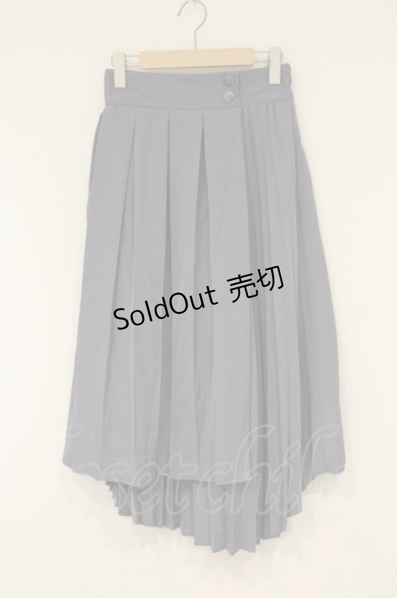 画像1: axes femme / ダブルプリーツアシメスカート M ブルーグレー O-26-08-31-1022-AX-SK-OW-OS (1)
