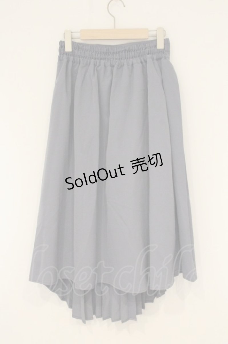 画像3: axes femme / ダブルプリーツアシメスカート M ブルーグレー O-26-08-31-1022-AX-SK-OW-OS (3)