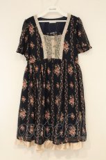画像1: axes femme / ローズ縦ラインワンピース M ネイビー O-26-08-31-1003-AX-OP-OW-OS (1)