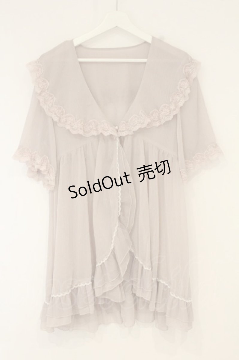 画像1: axes femme / レース×チュール楊柳ガウン F ピンク O-26-08-31-1028-AX-TO-OW-ZT284 (1)
