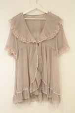 画像1: axes femme / レース×チュール楊柳ガウン F ピンク O-26-08-31-1028-AX-TO-OW-OS (1)