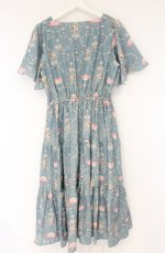 画像3: axes femme / レーヌローズ柄ワンピース L グリーン O-26-08-31-006-AX-OP-OW-OS (3)