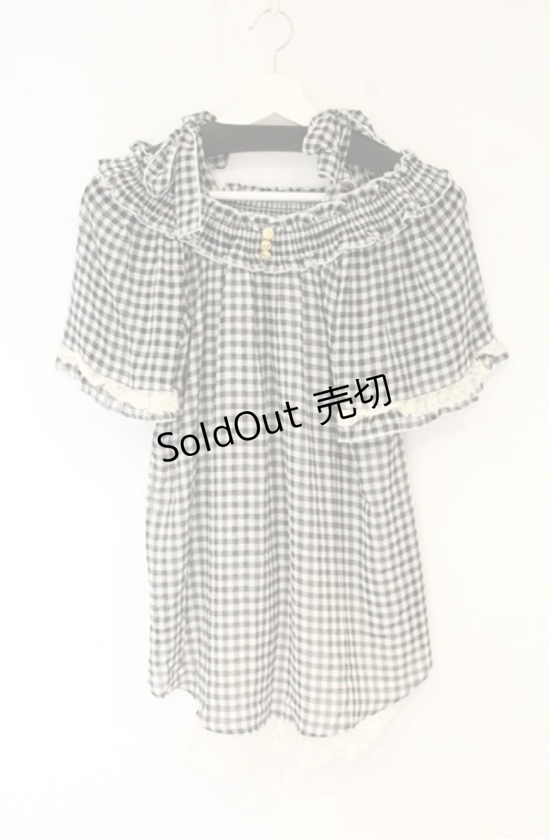 画像1: axes femme / 肩リボントップス M クロ O-26-08-31-025-AX-TO-OW-OS (1)