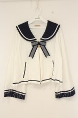 画像1: Amavel / Crown Emblem セーラーフードポンチョパーカー  シロ O-26-09-01-033-CA-TO-IG-OS (1)