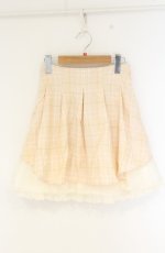 画像1: Secret Honey / 格子チェックバックリボンスカート  ベージュ O-26-09-01-1034-CA-SK-IG-OS (1)