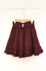 画像1: Secret Honey / ハートパールボタンスカート  ワイン O-26-09-01-1061-CA-SK-IG-OS (1)