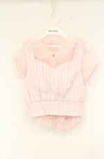画像1: Swankiss / オーガンジーブラウス ビスチェセット  ピンク O-26-09-01-1021-LO-TO-IG-OS (1)
