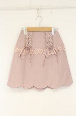 画像1: LIZ LISA / レースアップフリル台形スカート  ピンク O-26-09-01-1025-LO-SK-IG-OS (1)