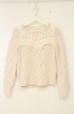 画像1: LIZ LISA / レース切替ニット  アイボリー O-26-09-01-1003-LO-TO-IG-OS (1)