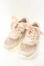 画像1: m petit by misako / ハートチュールスニーカー L ピンク O-26-09-01-2044-LO-SH-OW-OS (1)