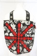 画像2: MAD / スカルパッチトートバッグ  ブラック×レッド O-26-09-01-2015-PU-BG-OW-OS (2)