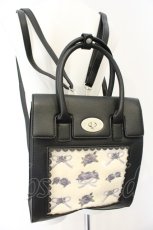 画像1: axes femme / ローズ×リボン刺繍バッグ 290×265×120mm クロ O-26-09-01-2028-AX-BG-IG-OS (1)