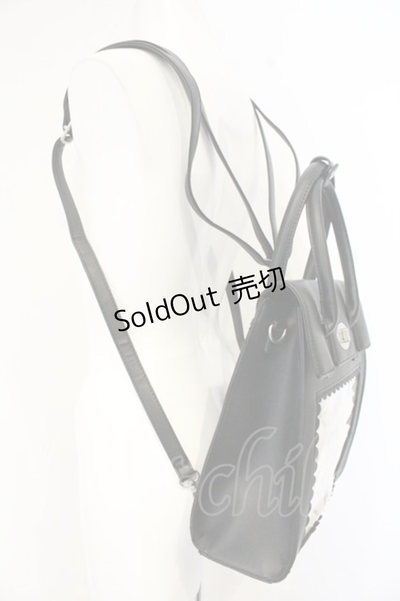 画像2: axes femme / ローズ×リボン刺繍バッグ 290×265×120mm クロ O-26-09-01-2028-AX-BG-IG-ZT0905V (2)