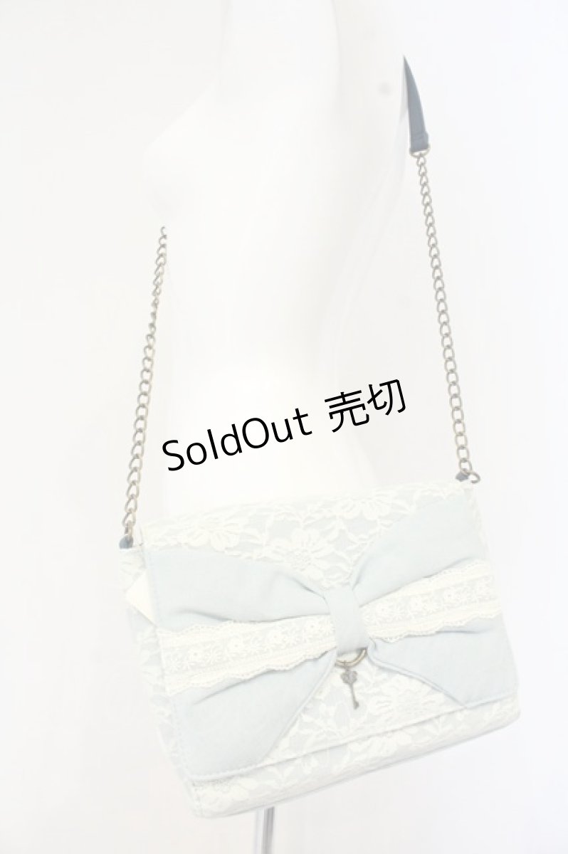 画像2: axes femme / レース×デニムショルダーバッグ  ウォッシュ O-26-09-01-2004-AX-BG-OW-OS (2)