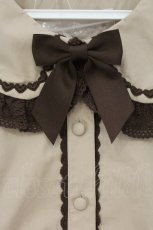 画像2: Chalmiere / 袖レースアップブラウス M ブラウン O-26-09-01-014-AX-BL-IG-OS (2)
