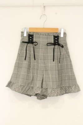 Preview of フリルサスチェックショートパンツ  クロ